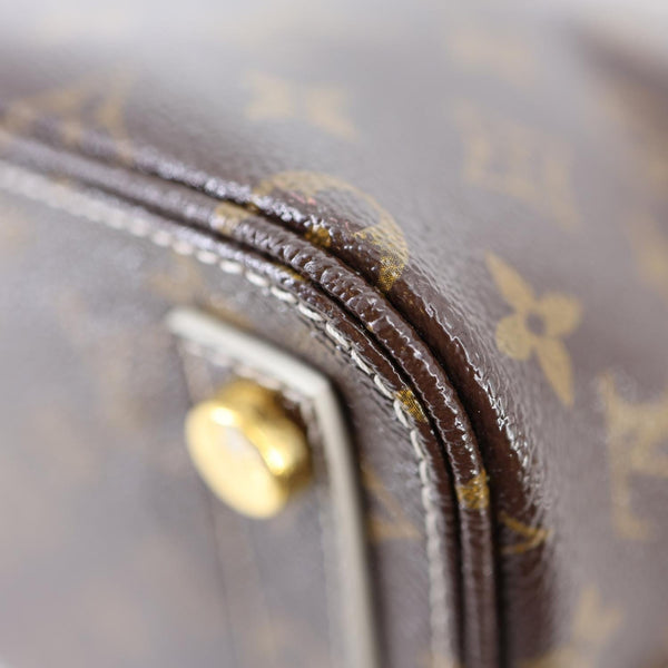LOUIS VUITTON Fetish Lockit Monogram Canvas Tote Bag Brown