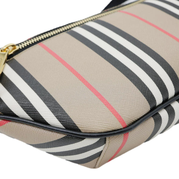 BURBERRY Sonny E-Canvas Icon Stripe Bumbag Beige