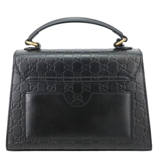GUCCI Padlock Small Signature Leather Top Handle Crossbody Bag Black 453188