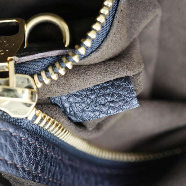 LOUIS VUITTON Selene MM Mahina Leather Tote Shoulder Bag Black