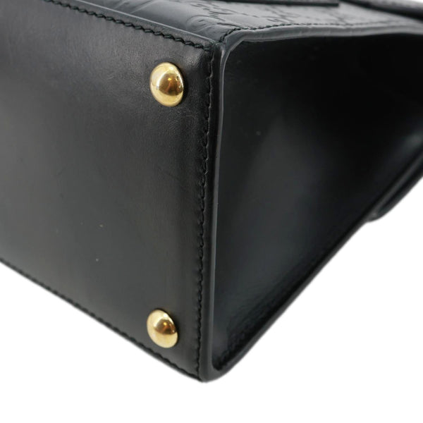 GUCCI Padlock Small Signature Leather Top Handle Crossbody Bag Black 453188