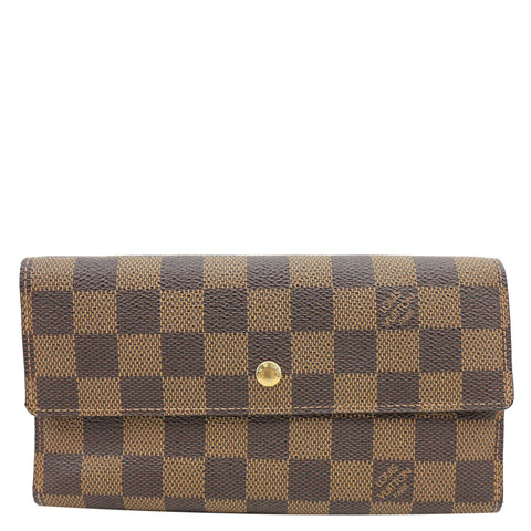 LOUIS VUITTON Sarah Damier Ebene Wallet Brown