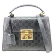 GUCCI Padlock Small Signature Leather Top Handle Crossbody Bag Black 453188