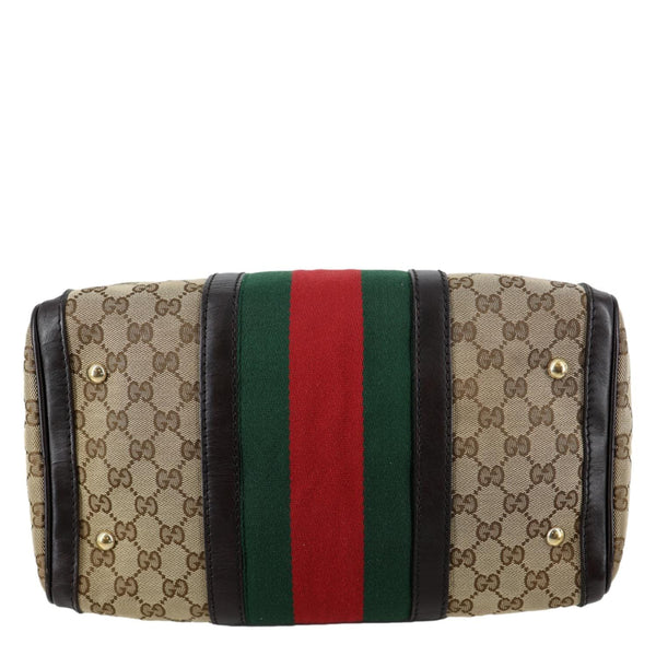 GUCCI Vintage Web Original GG Boston Bag Beige 247205