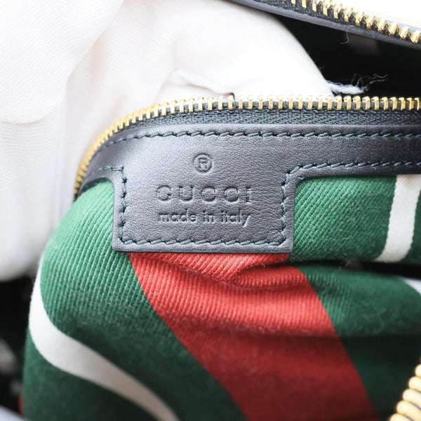 GUCCI Emblem Medium GG Supreme Canvas Shoulder Bag Beige 815217