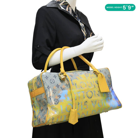 LOUIS VUITTON Weekender PM Defile Monogram Pulp Line Hobo Bag Jaune