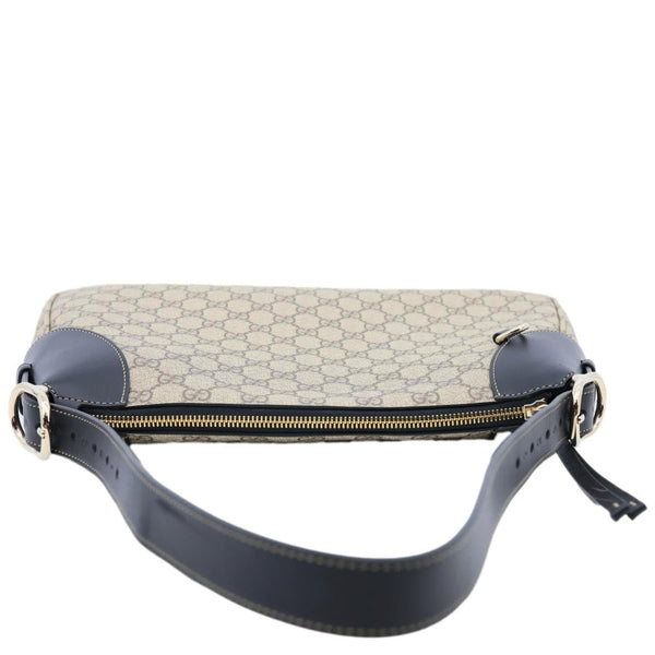 GUCCI Emblem Medium GG Supreme Canvas Shoulder Bag Beige 815217