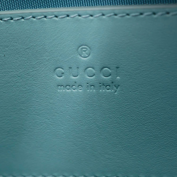 GUCCI GG Emblem Patent Leather Shoulder Bag Light Blue 847281