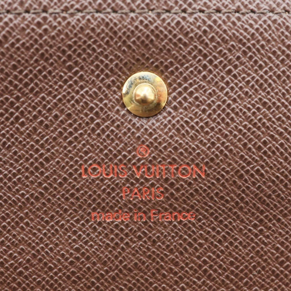LOUIS VUITTON Sarah Damier Ebene Wallet Brown