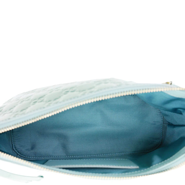 GUCCI GG Emblem Patent Leather Shoulder Bag Light Blue 847281