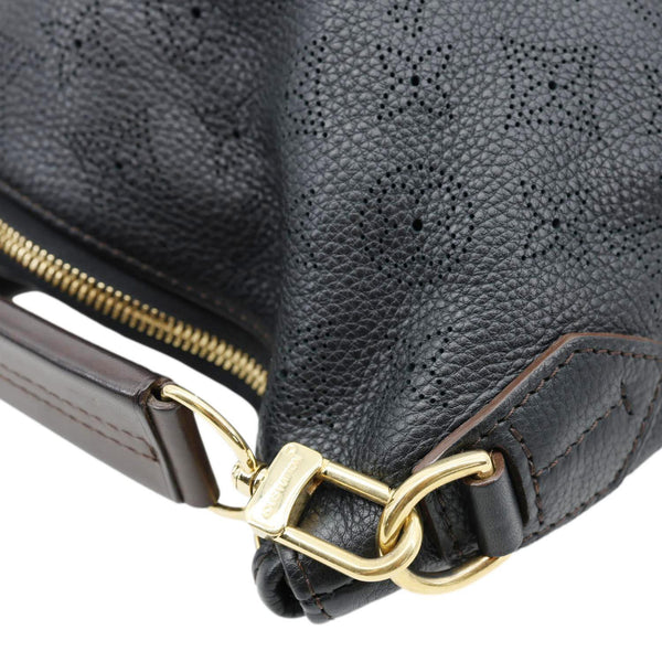 LOUIS VUITTON Selene MM Mahina Leather Tote Shoulder Bag Black