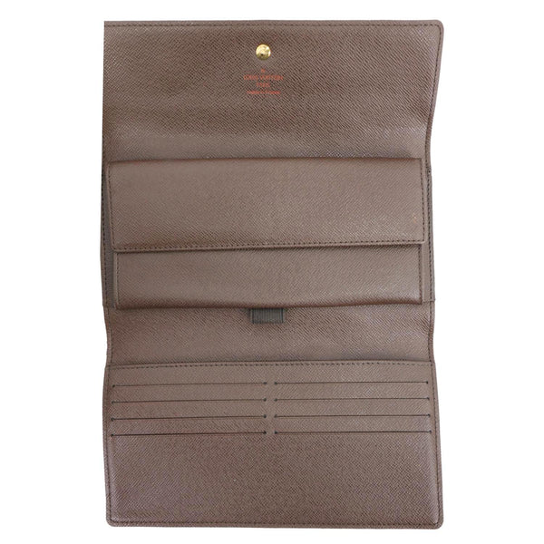 LOUIS VUITTON Sarah Damier Ebene Wallet Brown