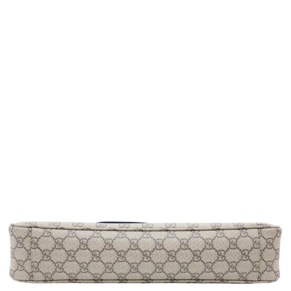 GUCCI Emblem Medium GG Supreme Canvas Shoulder Bag Beige 815217