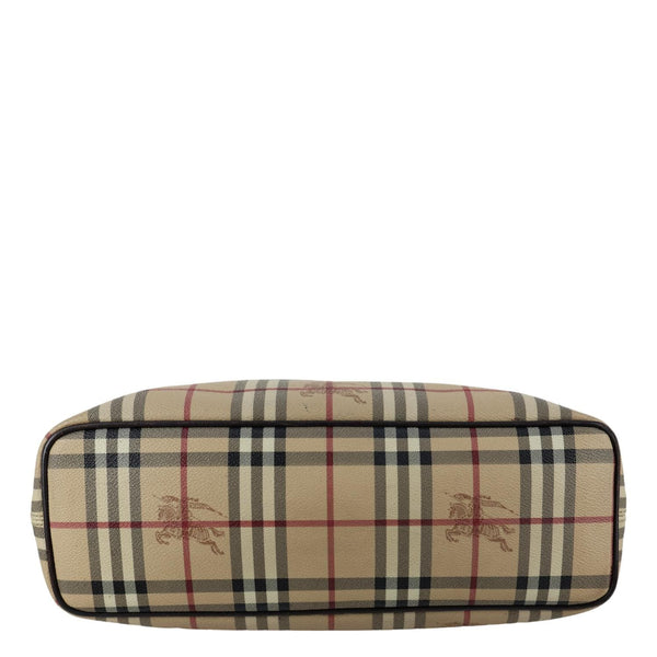 BURBERRY Onslow Haymarket Check Coated Canvas Tote Bag Beige