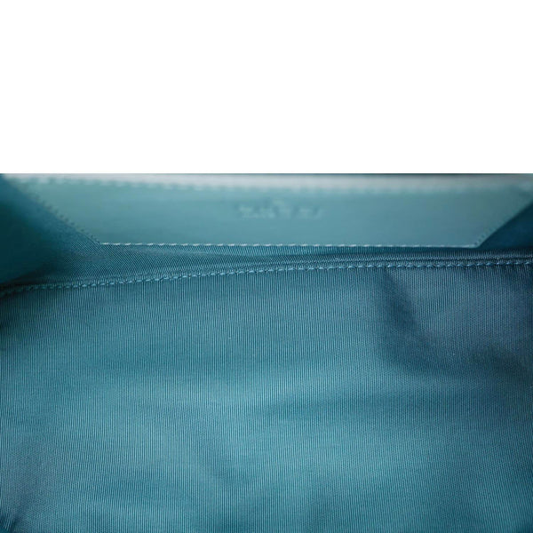 GUCCI GG Emblem Patent Leather Shoulder Bag Light Blue 847281