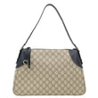 GUCCI Emblem Medium GG Supreme Canvas Shoulder Bag Beige 815217