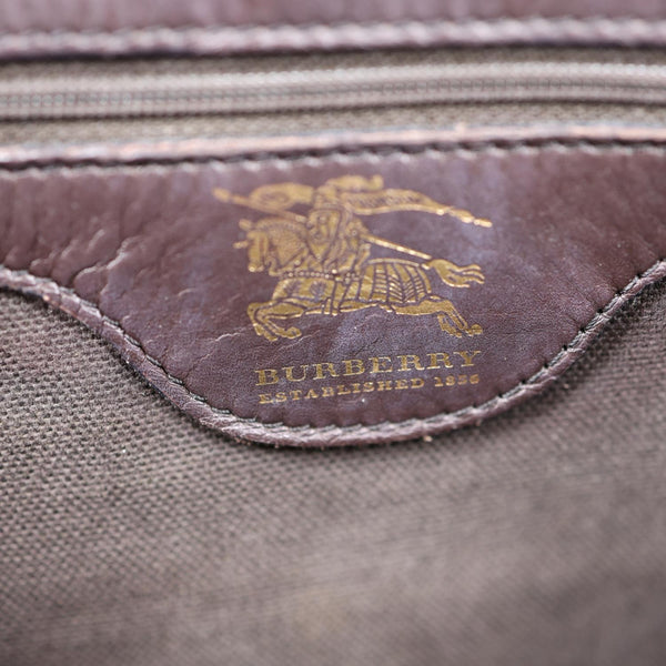 BURBERRY Onslow Haymarket Check Coated Canvas Tote Bag Beige