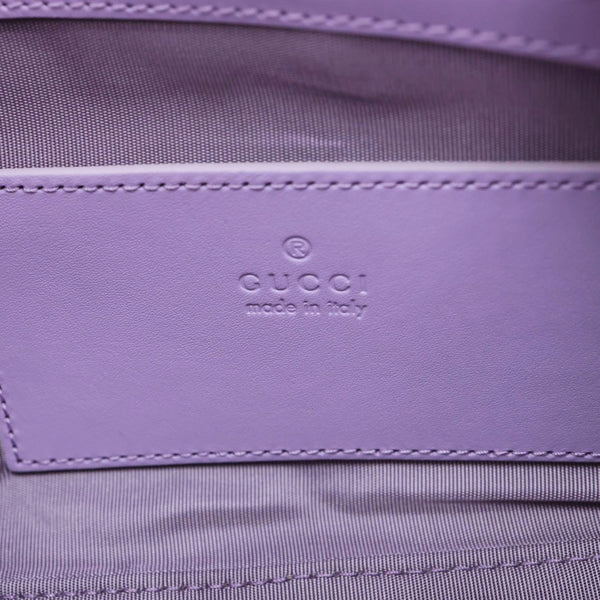 GUCCI GG Emblem Patent Leather Shoulder Bag Purple 847281