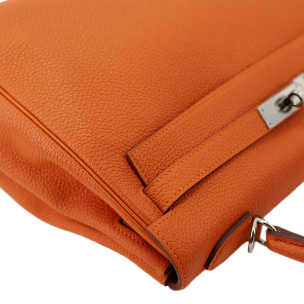 HERMES Kelly 32 Togo Leather Tote Shoulder Bag Orange