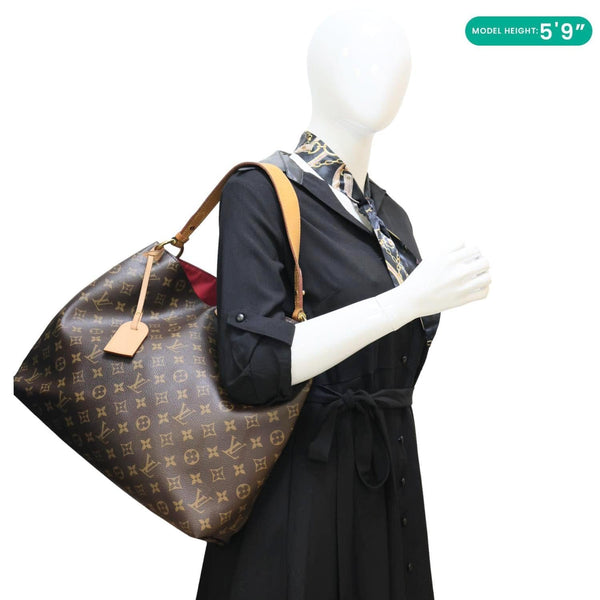 LOUIS VUITTON Graceful MM Monogram Canvas Shoulder Bag Brown
