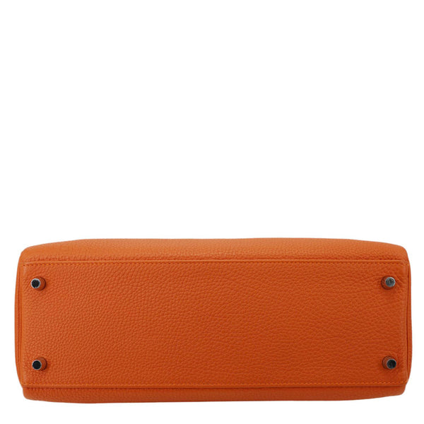 HERMES Kelly 32 Togo Leather Tote Shoulder Bag Orange