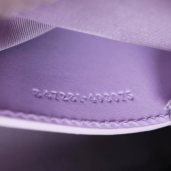 GUCCI GG Emblem Patent Leather Shoulder Bag Purple 847281