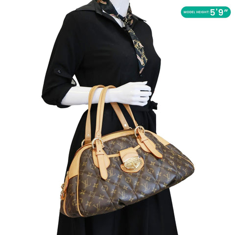 LOUIS VUITTON Etoile Bowling Monogram Canvas Satchel Bag Brown