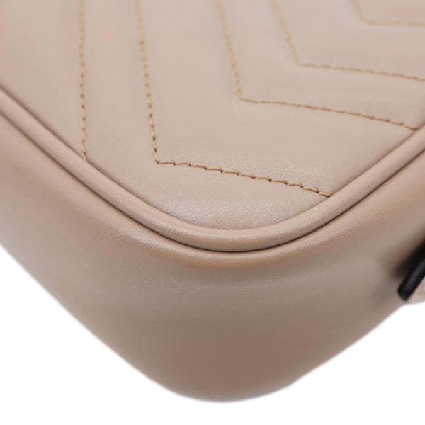 GUCCI GG Marmont Mini Matelasse Leather Crossbody Bag Dusty Pink 448065