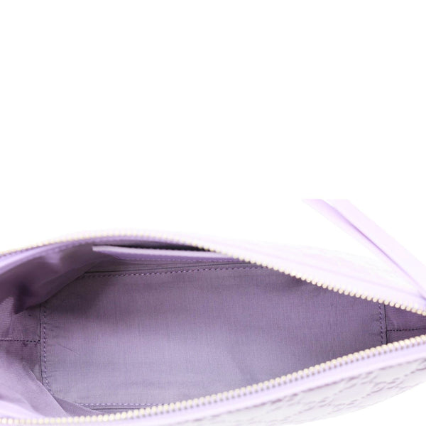 GUCCI GG Emblem Patent Leather Shoulder Bag Purple 847281