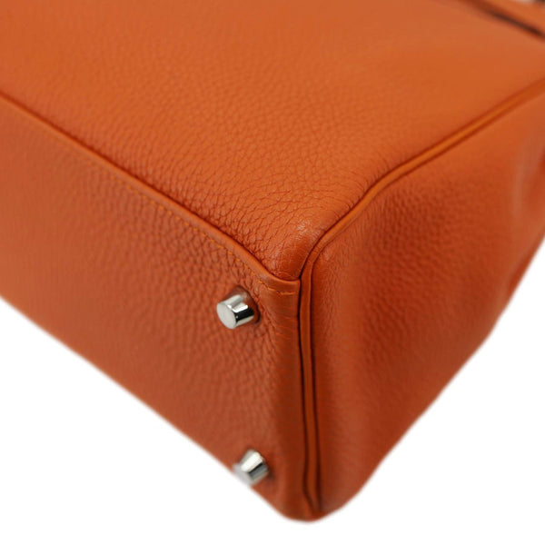 HERMES Kelly 32 Togo Leather Tote Shoulder Bag Orange