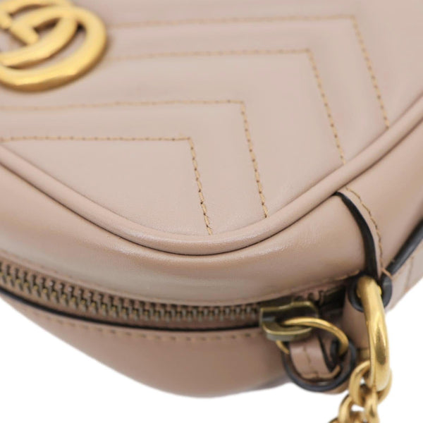GUCCI GG Marmont Mini Matelasse Leather Crossbody Bag Dusty Pink 448065