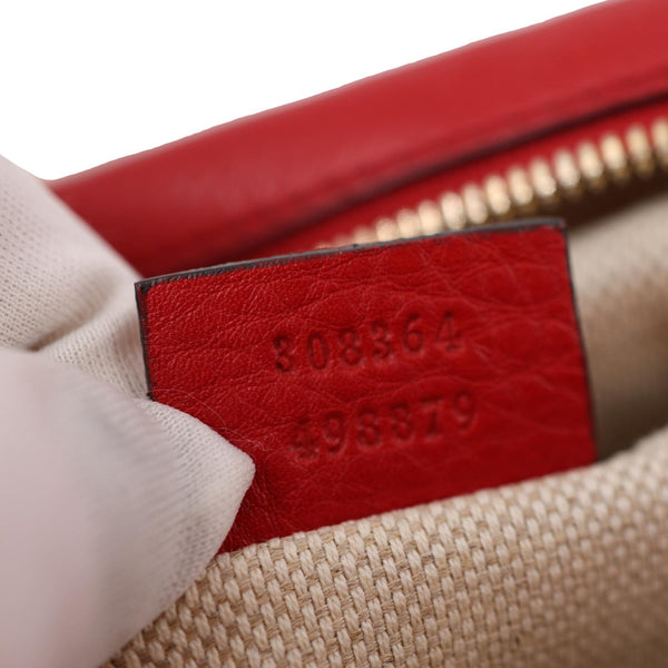 GUCCI Soho Disco Camera Leather Crossbody Bag Red 308364