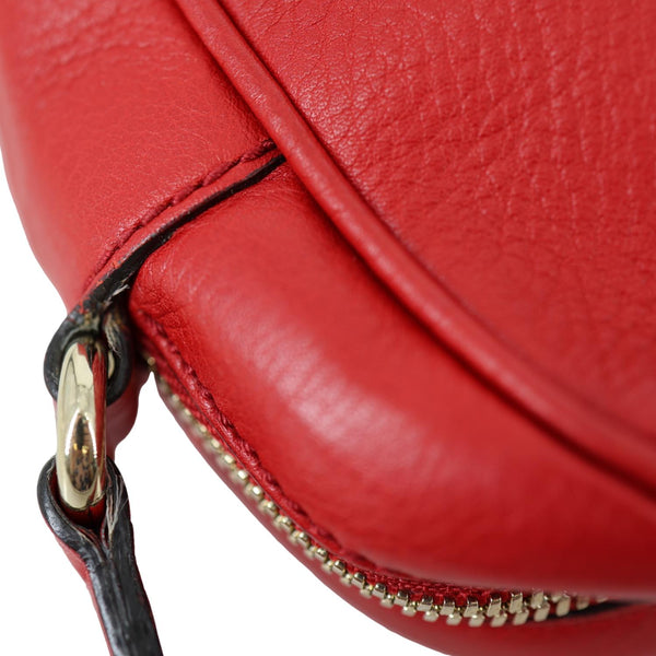 GUCCI Soho Disco Camera Leather Crossbody Bag Red 308364