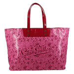 LOUIS VUITTON Cosmic Blossom GM Shiny Leather Tote Bag Pink