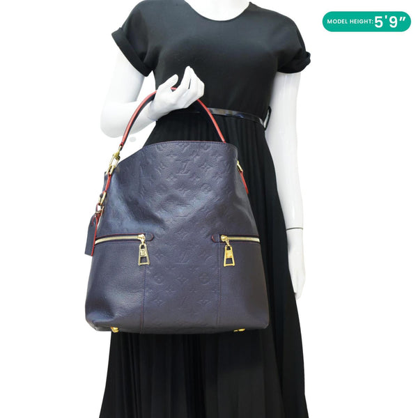 LOUIS VUITTON Melie Empreinte Leather Hobo Shoulder Bag Marine Rouge