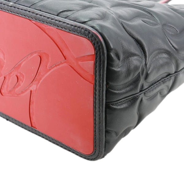 CHRISTIAN LOUBOUTIN Cabata Small East West Nappa Embossed Leather Tote Bag Black