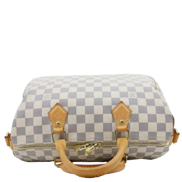 LOUIS VUITTON Speedy 30 Damier Azur Shoulder Bag White