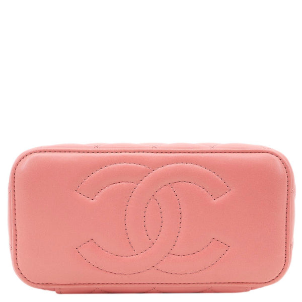 CHANEL All Slide Quilted Leather Long Chain Vanity Case Pink