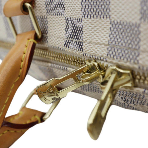 LOUIS VUITTON Speedy 30 Damier Azur Shoulder Bag White