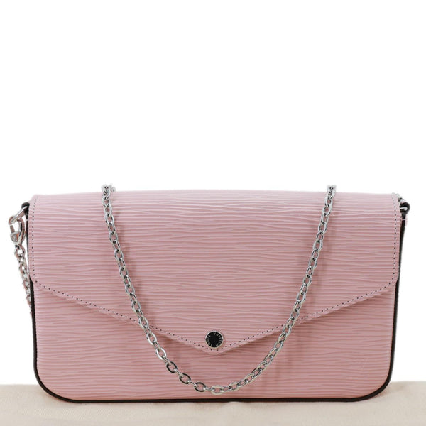 LOUIS VUITTON Felicie Pochette Epi Leather Crossbody Bag Pink
