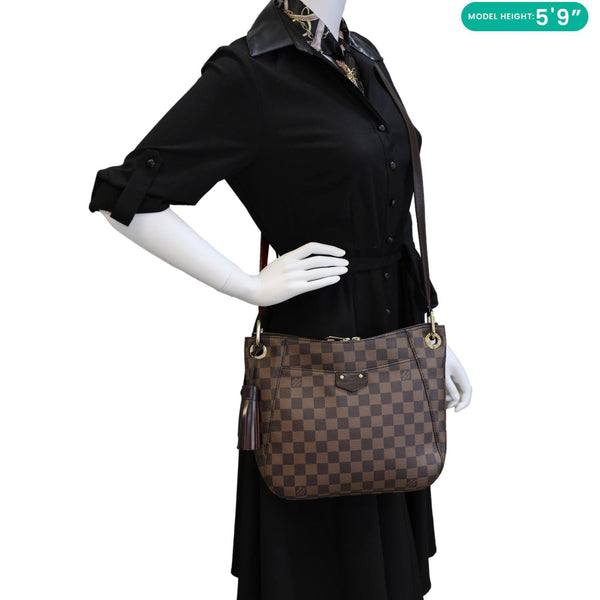 LOUIS VUITTON South Bank Besace Damier Ebene Crossbody Bag Brown