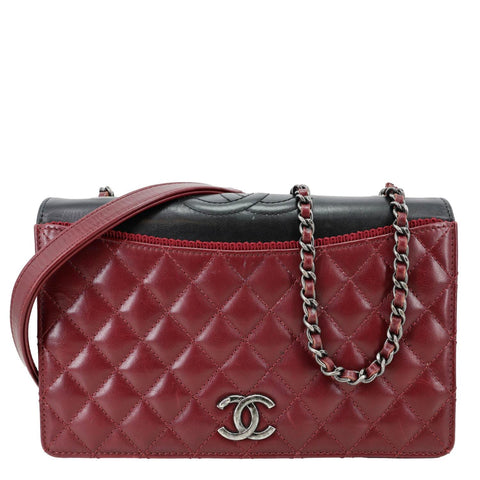 CHANEL Ballerine Flap Quilted Calfskin Leather Crossbody Bag Burgundy