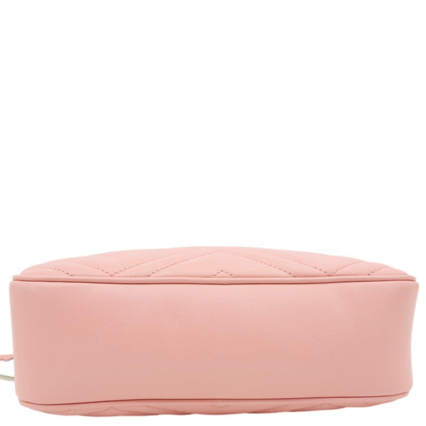 GUCCI GG Marmont Small Matelasse Chevron Leather Camera Bag Pink 447632