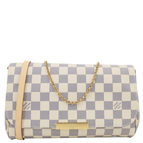 LOUIS VUITTON Favorite MM Damier Azur Crossbody Bag White