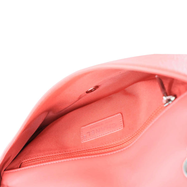 CHANEL Bi Vintage Full Flap Medium Quilted Crumpled Leather Crossbody Bag Pink