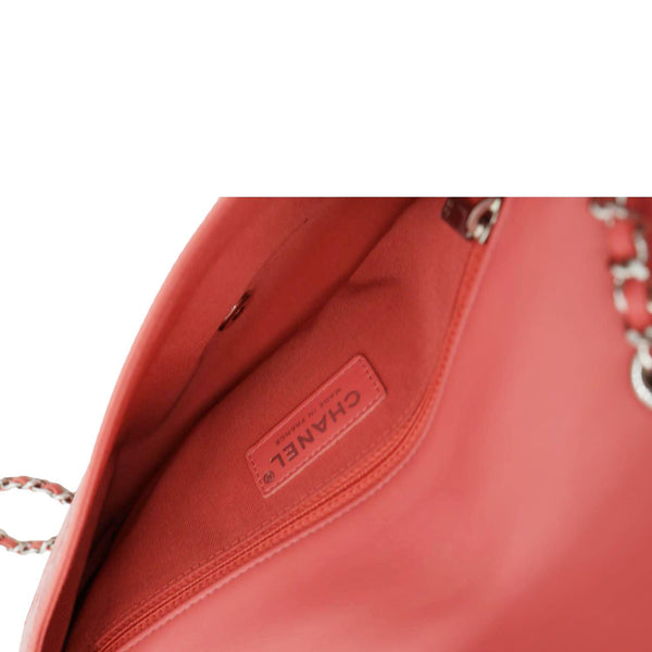 CHANEL Bi Vintage Full Flap Medium Quilted Crumpled Leather Crossbody Bag Pink