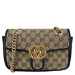 GUCCI GG Marmont Mini Canvas Leather Shoulder Bag Beige 446744