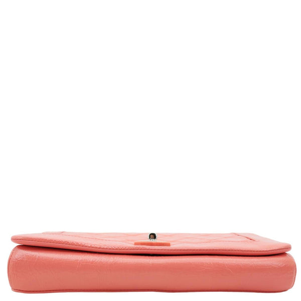 CHANEL Bi Vintage Full Flap Medium Quilted Crumpled Leather Crossbody Bag Pink