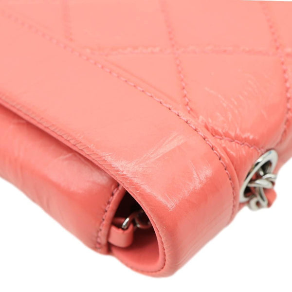 CHANEL Bi Vintage Full Flap Medium Quilted Crumpled Leather Crossbody Bag Pink