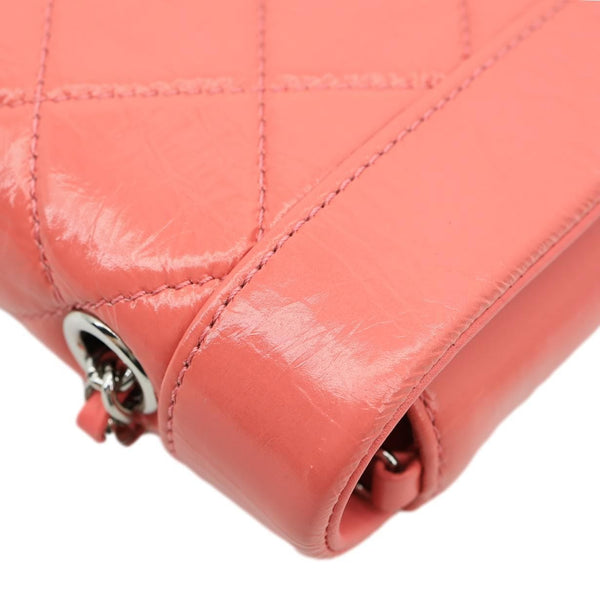 CHANEL Bi Vintage Full Flap Medium Quilted Crumpled Leather Crossbody Bag Pink